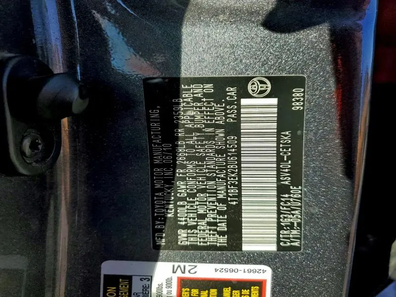 2011 TOYOTA CAMRY BASE  