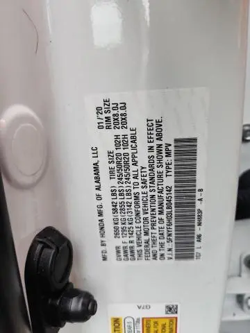 2020 HONDA PILOT ELITE  