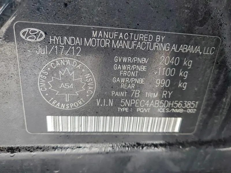 2013 HYUNDAI SONATA SE  