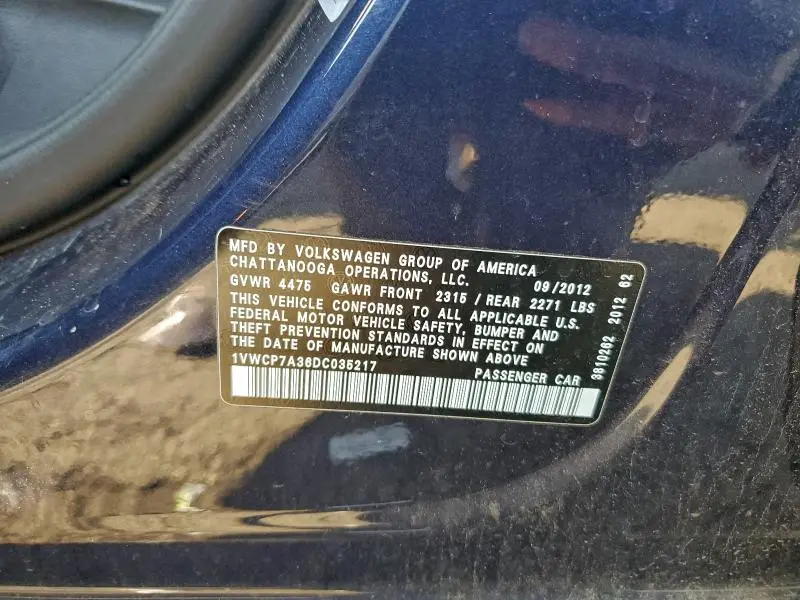 2013 VOLKSWAGEN PASSAT SEL  