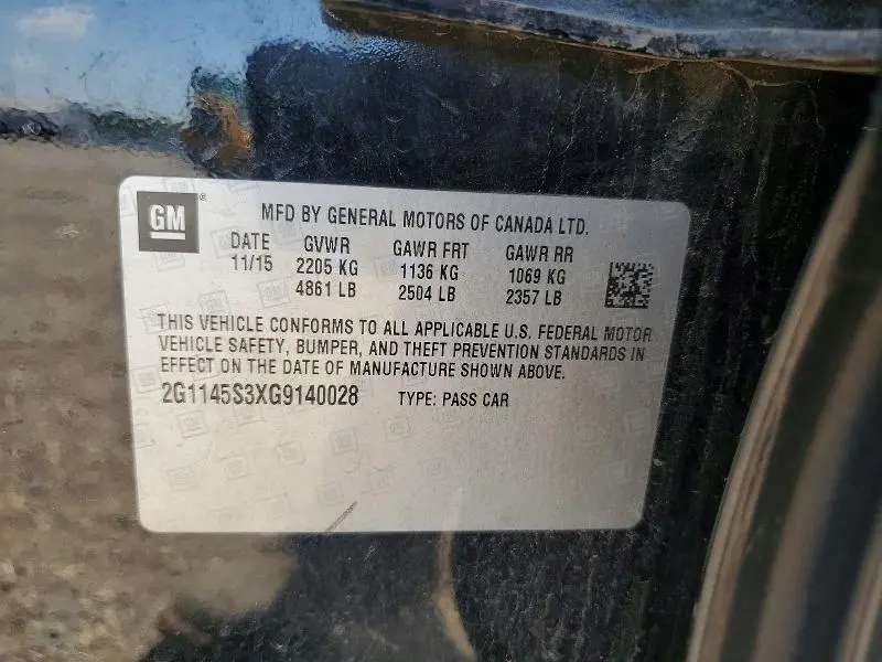 2016 CHEVROLET IMPALA LTZ  