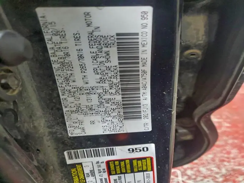 2015 TOYOTA TACOMA DOUBLE CAB  