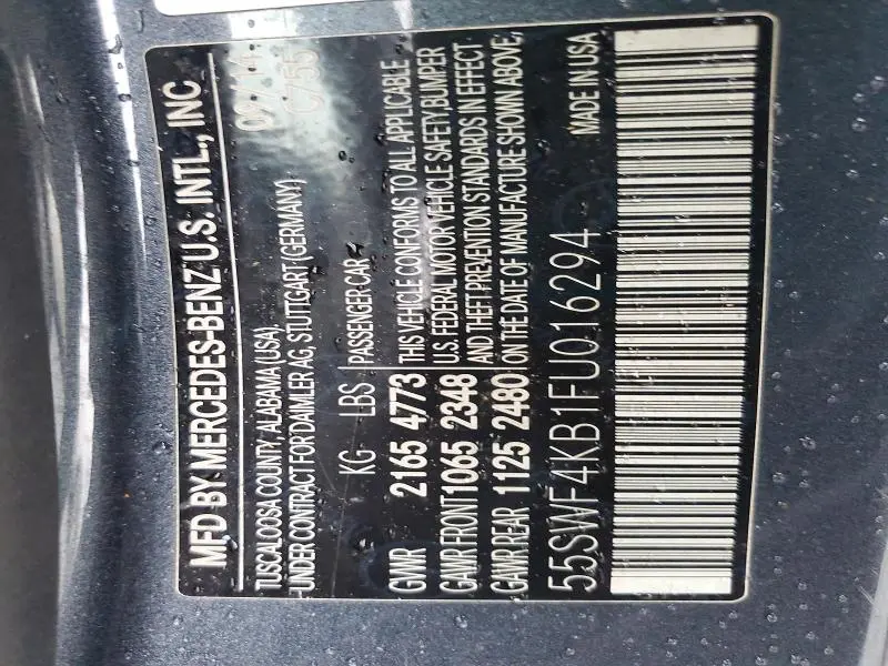 2015 MERCEDES-BENZ C 300 4MATIC  