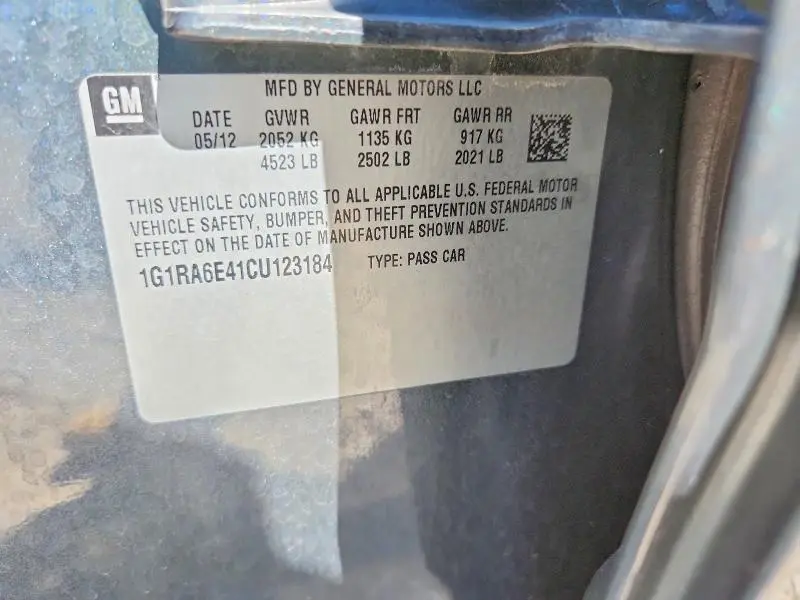 2012 CHEVROLET VOLT   