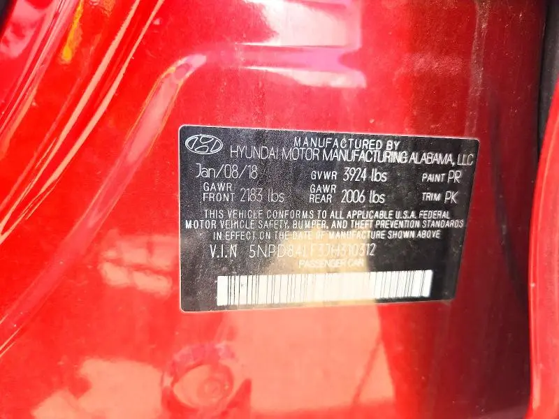 2018 HYUNDAI ELANTRA SEL  