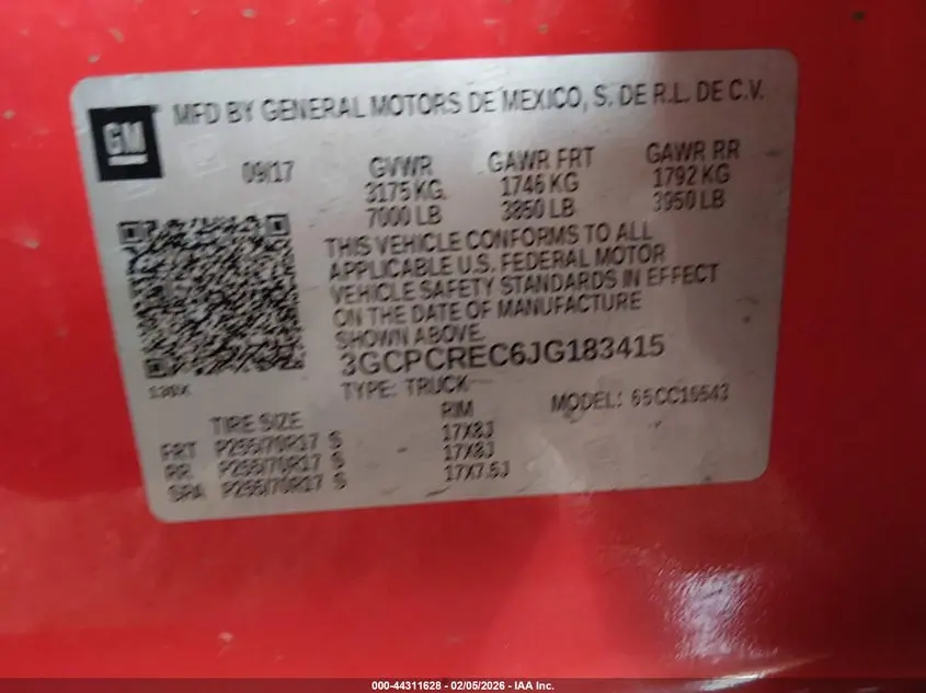 2018 CHEVROLET SILVERADO 1500 1LT