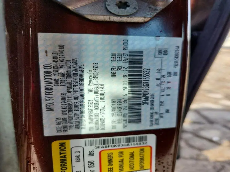2016 FORD FUSION TITANIUM  