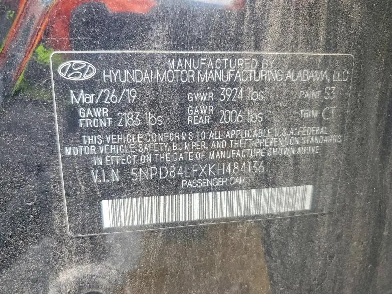 2019 HYUNDAI ELANTRA SEL  