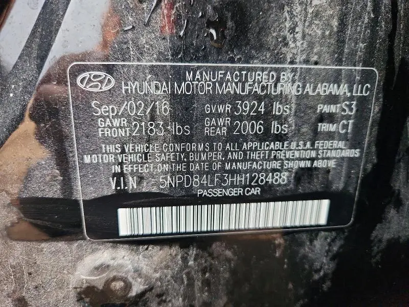 2017 HYUNDAI ELANTRA SE  