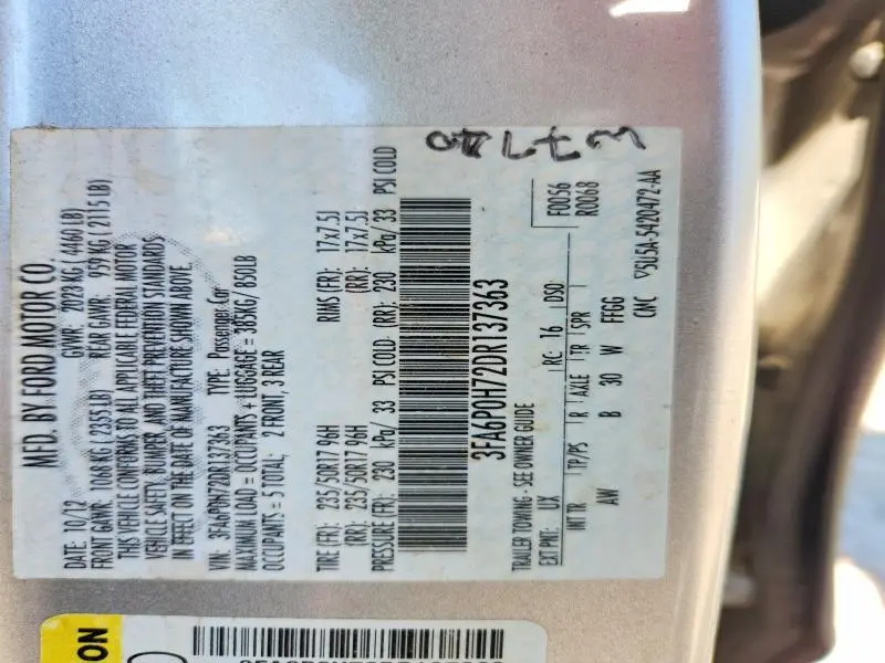 2013 FORD FUSION SE  