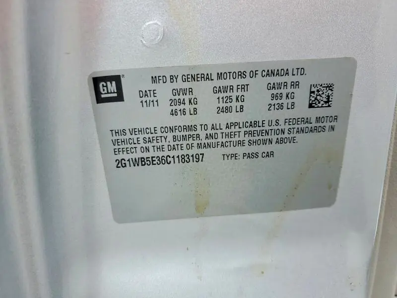 2012 CHEVROLET IMPALA LT  