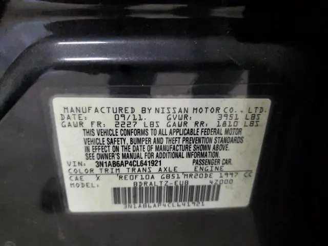 2012 NISSAN SENTRA 2.0  