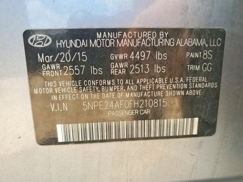 2015 HYUNDAI SONATA SE  