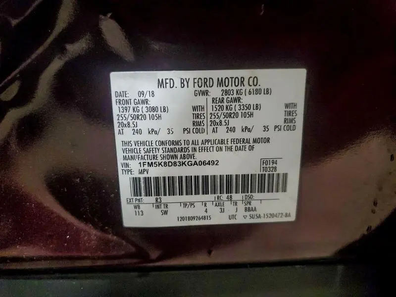 2019 FORD EXPLORER XLT  