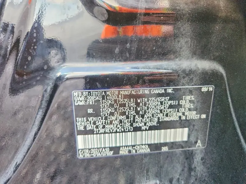 2015 TOYOTA RAV4 XLE  