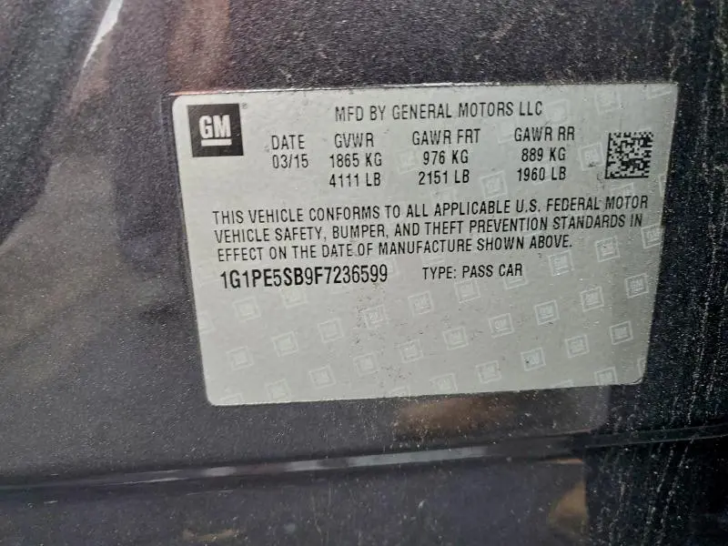 2015 CHEVROLET CRUZE LT  