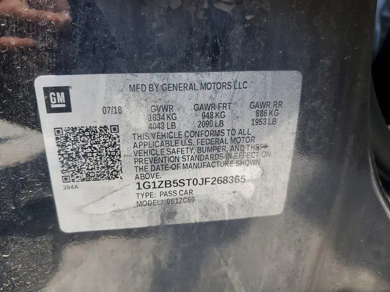 2018 CHEVROLET MALIBU LS  