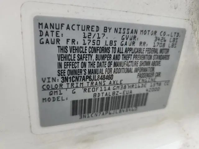 2018 NISSAN VERSA S  