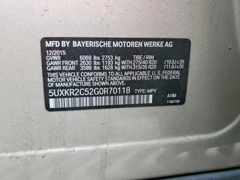2016 BMW X5 SDRIVE35I  