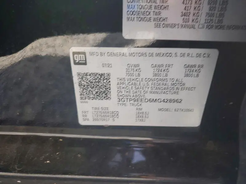 2021 GMC SIERRA K1500 AT4  