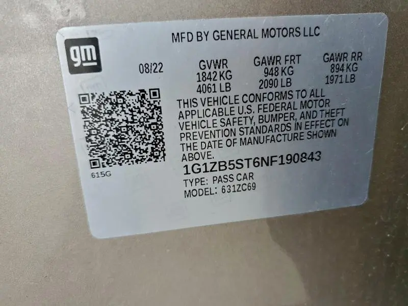 2022 CHEVROLET MALIBU LS  