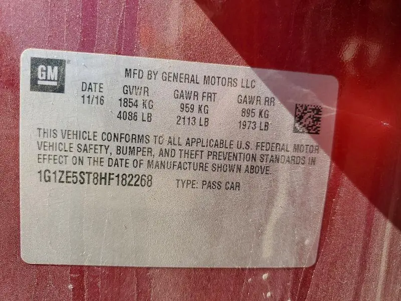 2017 CHEVROLET MALIBU LT  