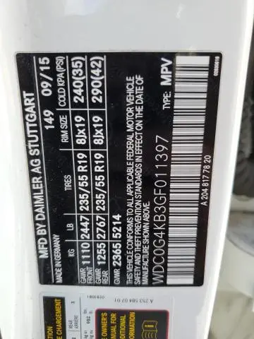 2016 MERCEDES-BENZ GLC 300 4MATIC  