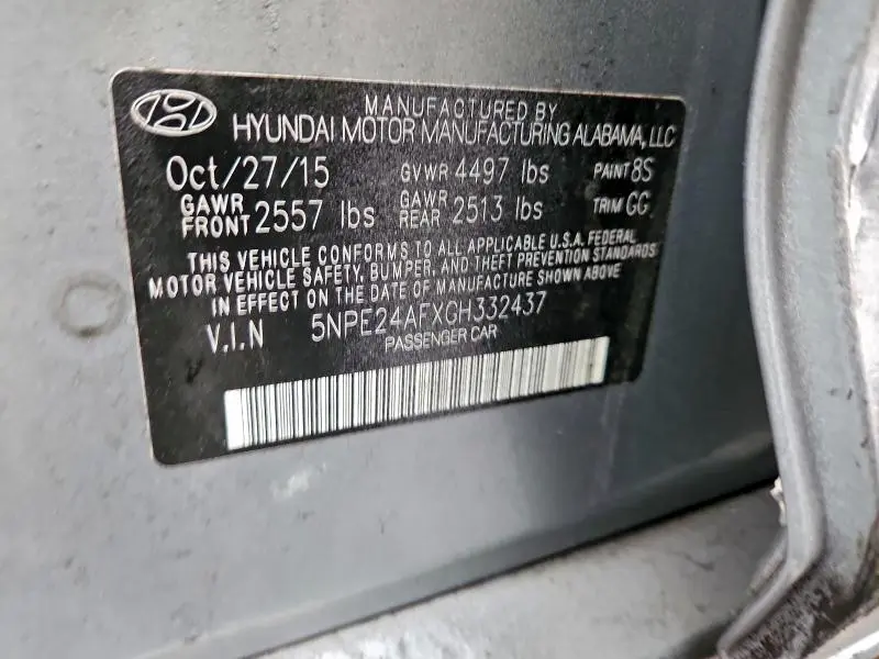 2016 HYUNDAI SONATA SE  