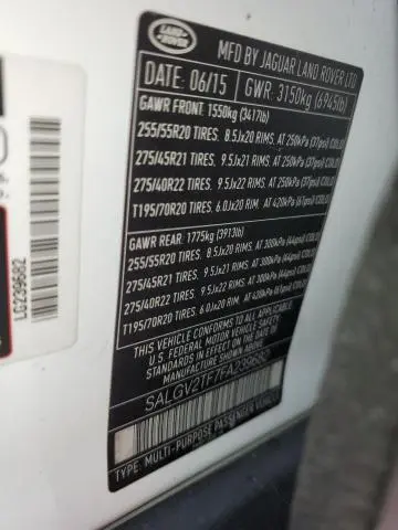 2015 LAND ROVER RANGE ROVER AUTOBIOGRAPHY  