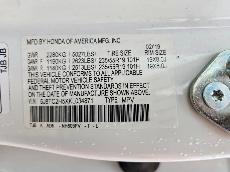 2019 ACURA RDX TECHNOLOGY  