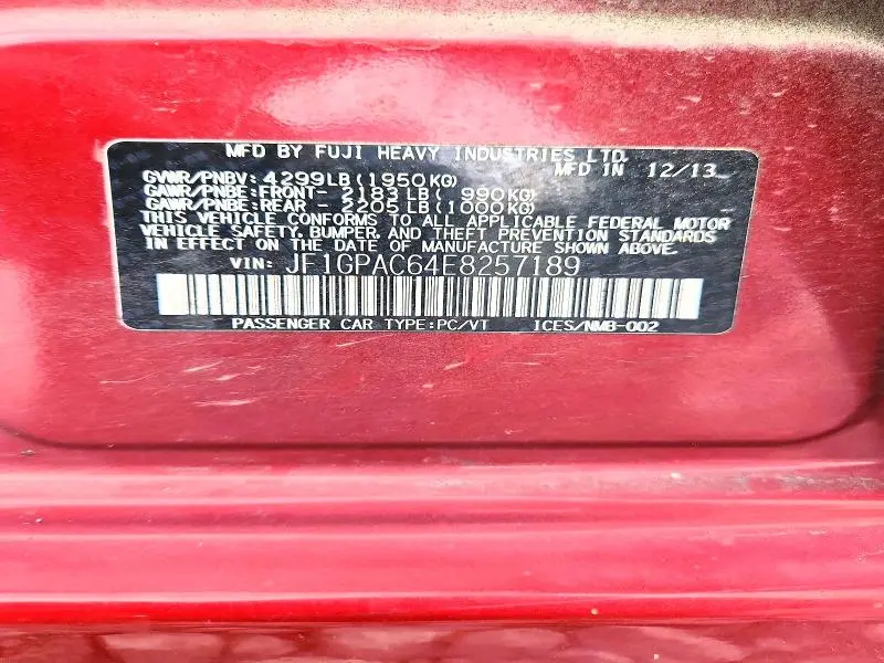 2014 SUBARU IMPREZA PREMIUM  