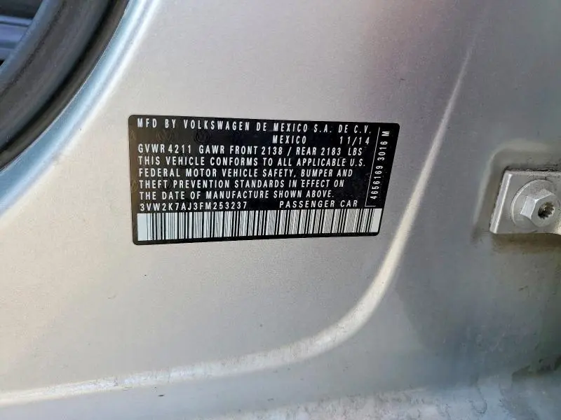 2015 VOLKSWAGEN JETTA BASE  