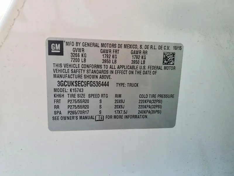 2015 CHEVROLET SILVERADO K1500 LTZ  