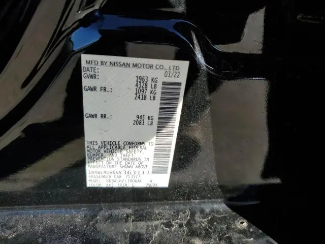 2022 NISSAN ALTIMA SV  