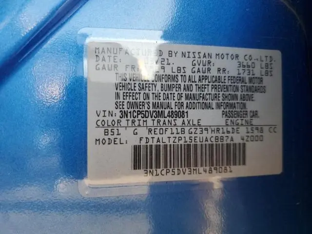 2021 NISSAN KICKS SR  