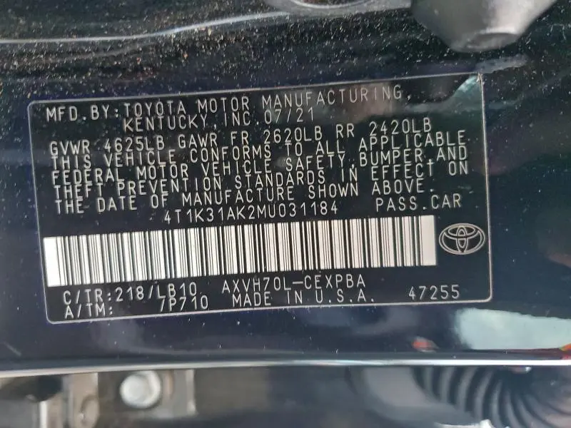 2021 TOYOTA CAMRY BASE  