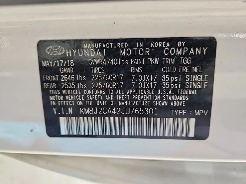 2018 HYUNDAI TUCSON SE  