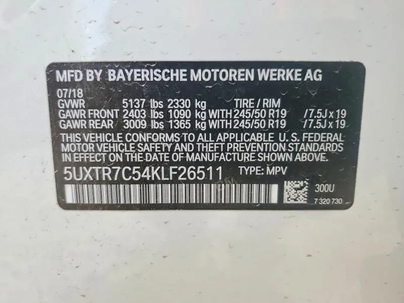 2019 BMW X3 SDRIVE30I  