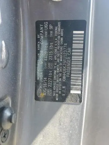 2015 HYUNDAI GENESIS COUPE 3.8L  