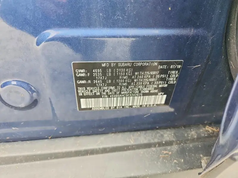 2019 SUBARU OUTBACK 2.5I PREMIUM  