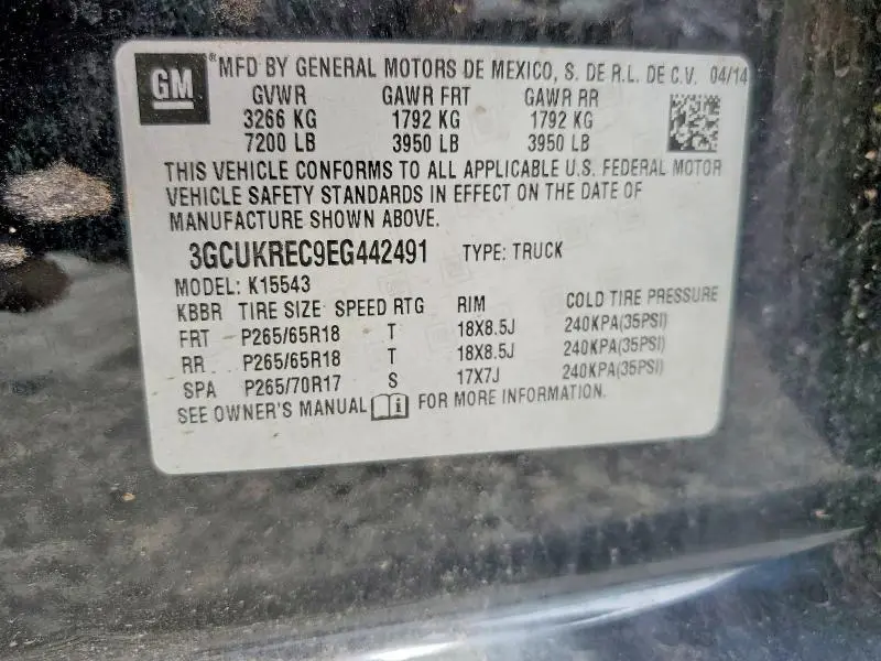 2014 CHEVROLET SILVERADO K1500 LT  