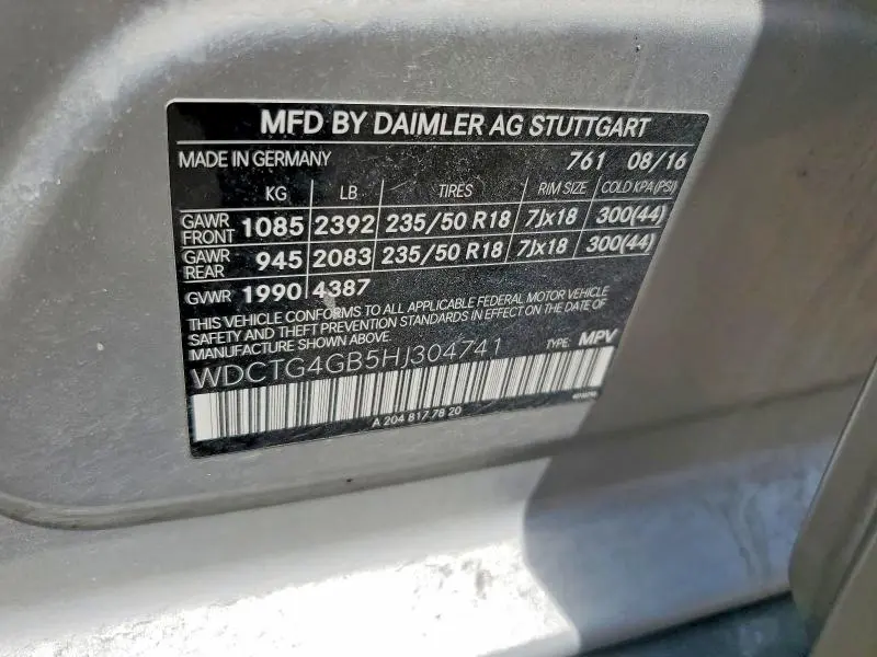 2017 MERCEDES-BENZ GLA 250 4MATIC  