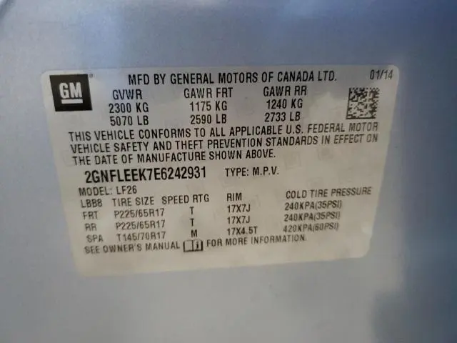 2014 CHEVROLET EQUINOX LS  