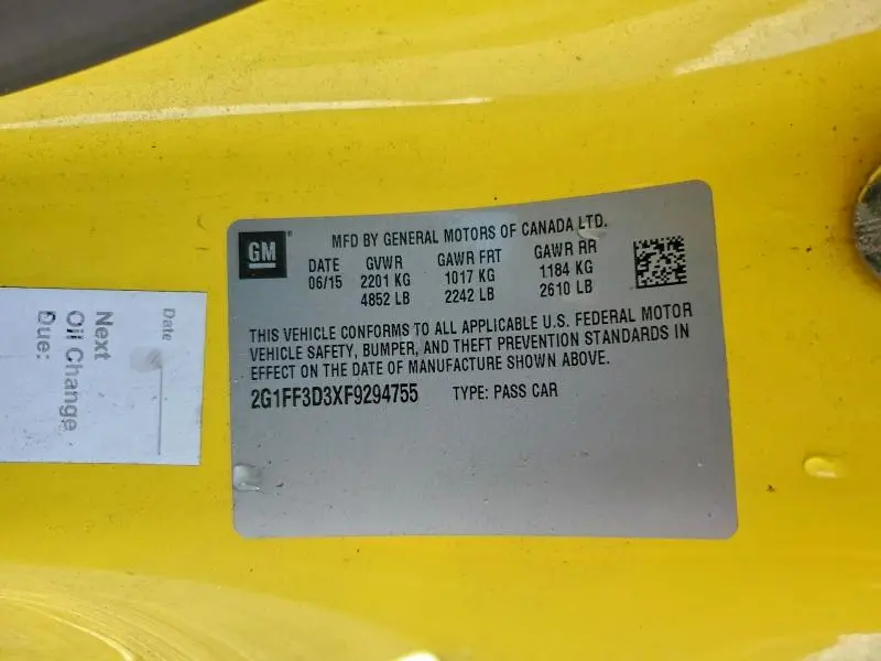 2015 CHEVROLET CAMARO   