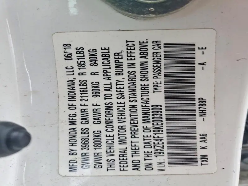 2019 HONDA INSIGHT LX  