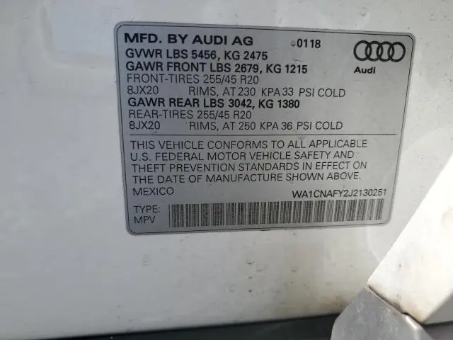 2018 AUDI Q5 PRESTIGE  