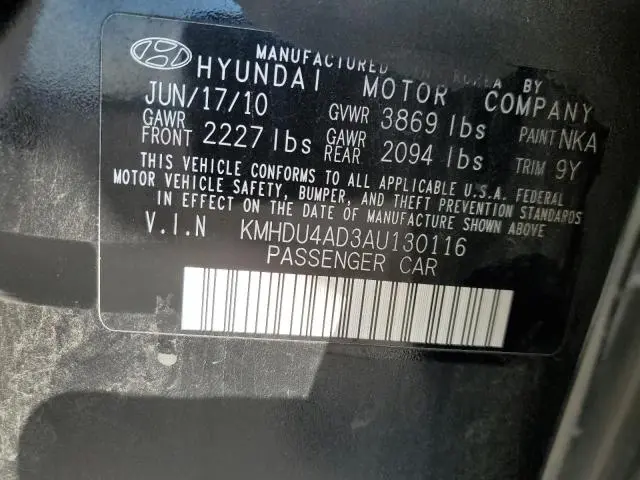 2010 HYUNDAI ELANTRA BLUE  