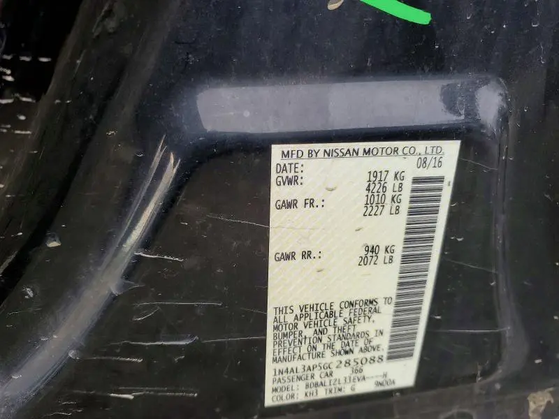 2016 NISSAN ALTIMA 2.5 SV  