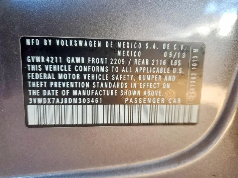 2013 VOLKSWAGEN JETTA SE  