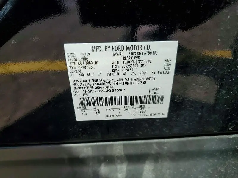 2018 FORD EXPLORER LIMITED  